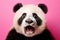 Startled Panda: Humorous Big-Eyed Expression. Generative ai