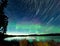 Startrails Northern Lights display Lake Laberge