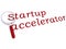 Startup accelerator with magnifying glass