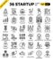 Startup business pixel perfect outline icons