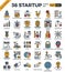 Startup business pixel perfect outline icons