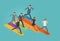 Startup, career, business concept. Businessman and group of business people running to the goal. Infographics vector