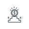 Startup coin in stairs line style icon