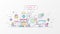 Startup company. Fast-growing business infographic. Horizontal composition template contains Rocket icons, Business planning.