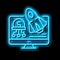 startup for earning money in internet neon glow icon illustration