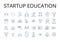 Startup education line icons collection. Business coaching, Entrepreneurial training, Innovative learning, Venture