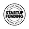 Startup Funding - act of raising capital to support a business venture, text concept stamp