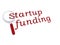 Startup funding with magnifiying glass