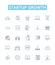 Startup growth vector line icons set. Entrepreneurship, Acceleration, Scaling, Funding, Expansion, Improvement