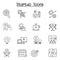 Startup icon set in thin line style
