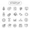 Startup icons - Set of new business icons contains rocket icons, business, planning, target, graph, money tree, success