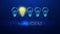 Startup ideas business ideas bulbs electric and a light as a concept of the new business ideas blue
