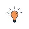 Startup light bulb fill style icon