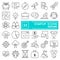 Startup line icon set, business symbols collection, vector sketches, logo illustrations, entrepreneur signs linear