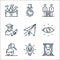 Startup line icons. linear set. quality vector line set such as hourglass, start up, research, vision, message, graduation,