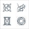 startup line icons. linear set. quality vector line set such as lifebouy, hourglass, announcement