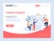 Startup project website landing page vector template