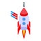 Startup rocket performance icon isometric vector. Business data