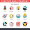 Startup and strategy web busines icon set for websites
