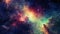 Stary night cosmos. Universe science astronomy. Colorful space galaxy cloud nebula. Generative AI for banner, poster, cover,