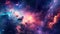 Stary night cosmos. Universe science astronomy. Colorful space galaxy cloud nebula. Generative AI for banner, poster, cover,