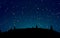 Stary night landscape vector illustration