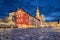 Stary Rynek square at dusk in Poznan, Poland