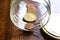 Stash of Greek euro coins in a jar