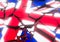 State collapse Flag of United Kingdom 3d illustration rendered