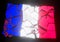 State collapse France, French, Flag 3d rendered