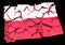 State collapse Polish flag 3d illustration rendered