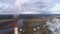 State District Power Station aerial view. Steam comes from a high factory chimney.