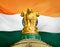 State Emblem of India on indian flag, Lion Capital of Ashoka, three lion, golden lions, vidhana soudha bengaluru bangalore