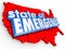 State of Emergency 3d Words United States America National Crisis