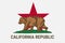 State flag of California republic with brown bear