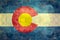 State flag of Colorado, vintage distressed version