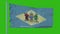 State flag of Delaware waving in the wind against green screen background. 3d illustration