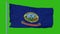 State flag of Idaho waving in the wind against green screen background. 3d illustration