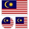 State flag of Malaysia. Illustration with moon and stars sign.