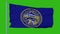 State flag of Nebraska waving in the wind against green screen background. 3d illustration