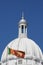 State Flag of Sri Lanka against the backdrop of the dome.