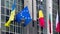 State flags European Union member states background, the European Parliament, Brussels, Belgium, Europe, August 5, 2023