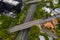 State Highway 1, Overpass through Wellington Urban Motorway. Aerial.