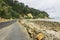 The State Highway 25 or Themes Coast Road at the foot Coromandel Range and along the shore of Firth of Thames in the North Island