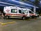 State hospital personnel on duty in front of ambulances parked for emergency situation in Lutfi Kirdar State Hospital for health