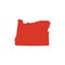 State of Oregon vector map silhouette. OR state shape icon. Outline contour map of Oregon.