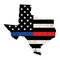 State of Texas Police and Firefighter Support Flag Illustration