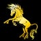 State unicorn gold silhouette