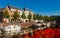 Stately mansions mirrored in a harbor, Breda. Netherlands