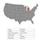 States of America territory on white background. Michigan. Separate state. Vector illustration